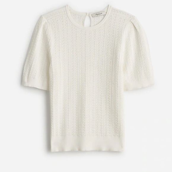 Madewell frost The Signature Open-Knit Crewneck Sweater Tee - Picture 6 of 7